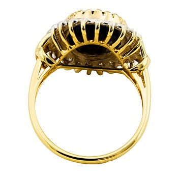 9ct Gold Sapphire/Diamond Cluster Ring size P